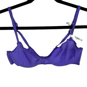 Aerie SMOOTHEZ mesh Unlined balconette Bra Space Purple